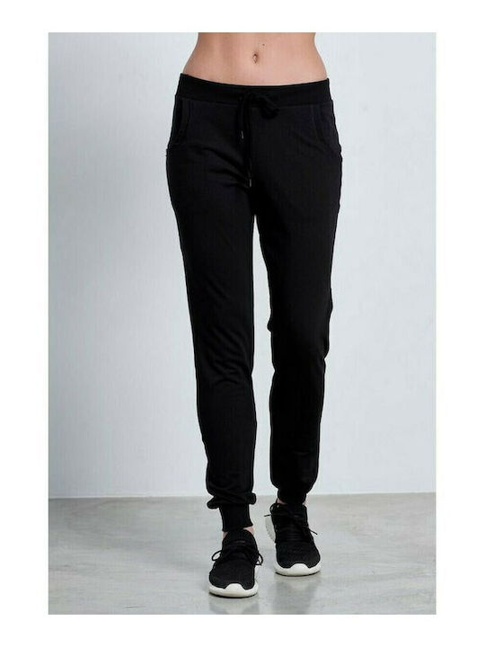 BodyTalk Pantaloni de trening pentru femei cu cauciuc Negru