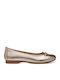 Synthetic Leather Ballerinas Gold
