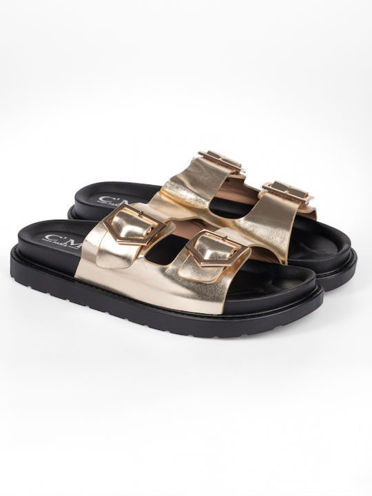 Issue Fashion Women's Flat Sandals in Gold Color