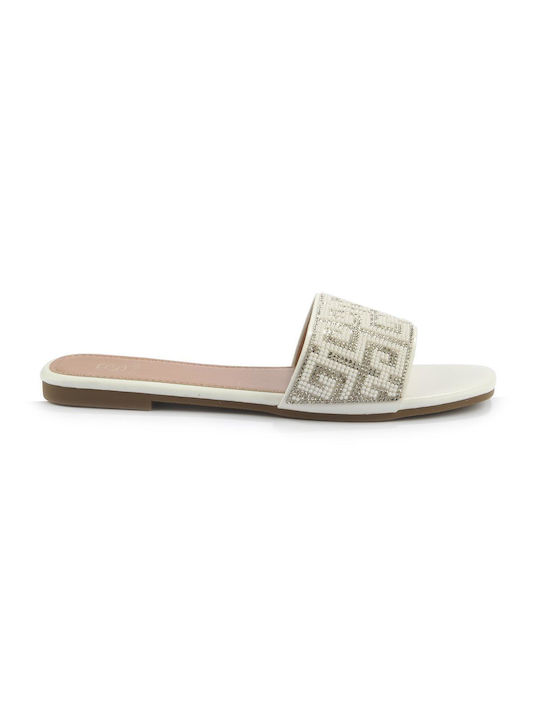 Fshoes Women's Sandals with Strass White
