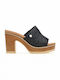 Refresh Chunky Heel Mules Black