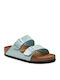 Arizona Leather Women's Flat Sandals Patent Surf Green Narrow Fit
