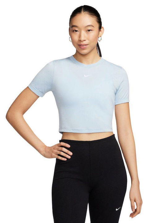 Nike Damen Crop T-Shirt Blau