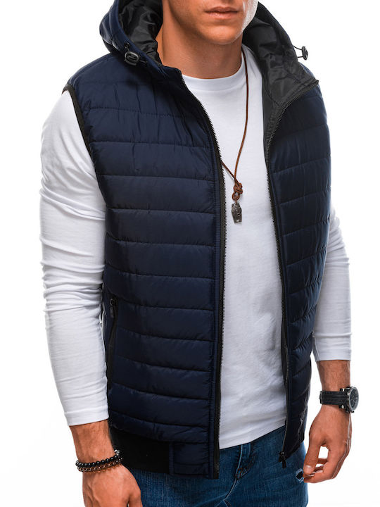 Edoti Men's Sleeveless Jacket Navy Blue