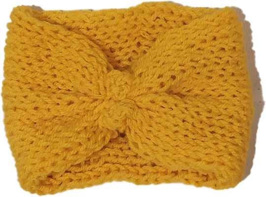 Unisex Headband Πλεκτό σε Κίτρινο χρώμα