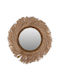 Freebox Wall Mirror with Brown Frame Diameter 90cm 1pcs