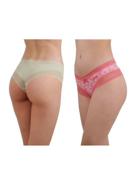 Apple Boxer Women's Slip 2Pack with Lace Green