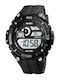Skmei Digital Men's Watch 30mm Battery with Rubber Strap Black