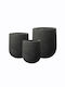 Art Et Lumiere Fiberclay Planter Set of 3 Black S:φ24x29cm M:φ35x41cm L:φ44x54cm Art Et Lumiere (20830)