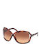 Tom Ford Women's Sunglasses with Brown Tartaruga Plastic Frame and Brown Gradient Lens FT1068 52F