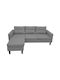 Maneli Corner Couch Bed with Reversible Angle Charcoal 196x138x82cm