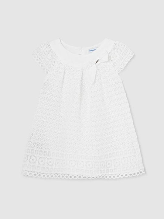 Mayoral Kids Dress Short Sleeve White