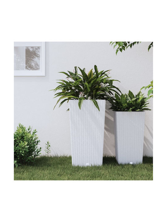 vidaXL Γλάστρα Πλαστική Λευκή 32.5x61x32.5εκ.