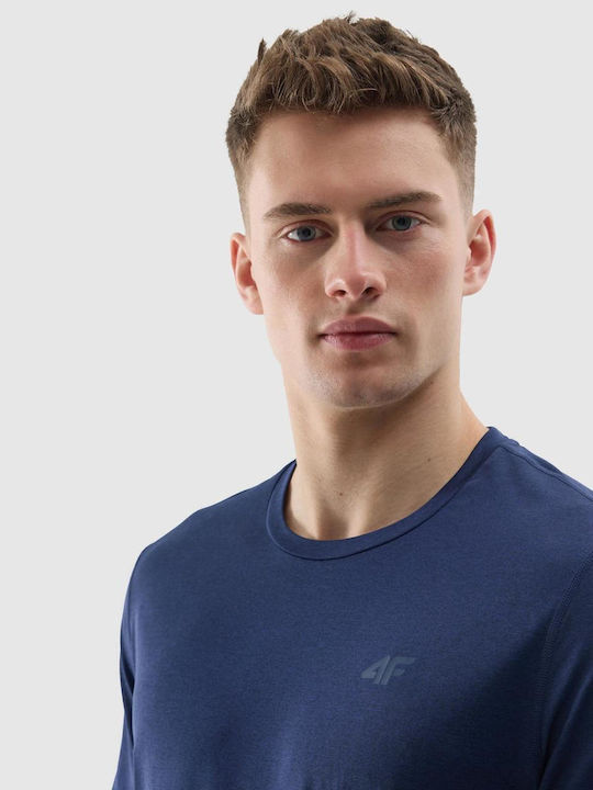4F Bluza Sportivă pentru Bărbați cu Mânecă Scurtă Albastru marin