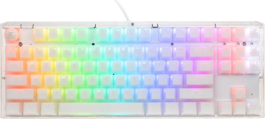 Ducky One 3 Aura Gaming Μηχανικό Πληκτρολόγιο Tenkeyless με Cherry MX Speed Silver διακόπτες και RGB φωτισμό (Αγγλικό US) Λευκό