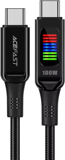 Acefast USB 2.0 Cable USB-C male - USB-C 100W PD Μαύρο 1.2m C7-03