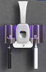 Toothbrush Support Base with Automatic Toothpaste Dispenser Plastic White