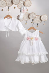 New Life White Tulle Baptism Dress