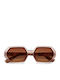 Okkia Andrea Women's Sunglasses with Brown Tartaruga Plastic Frame and Brown Lens OK022HP