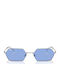 Ray Ban Unisex Sonnenbrille mit Silber Metall Gestell und Blau Linse RB3728 003/80