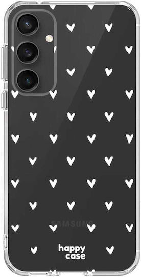 HappyCase Hearts Print Back Cover Silicone Transparent (Galaxy S23 FE)