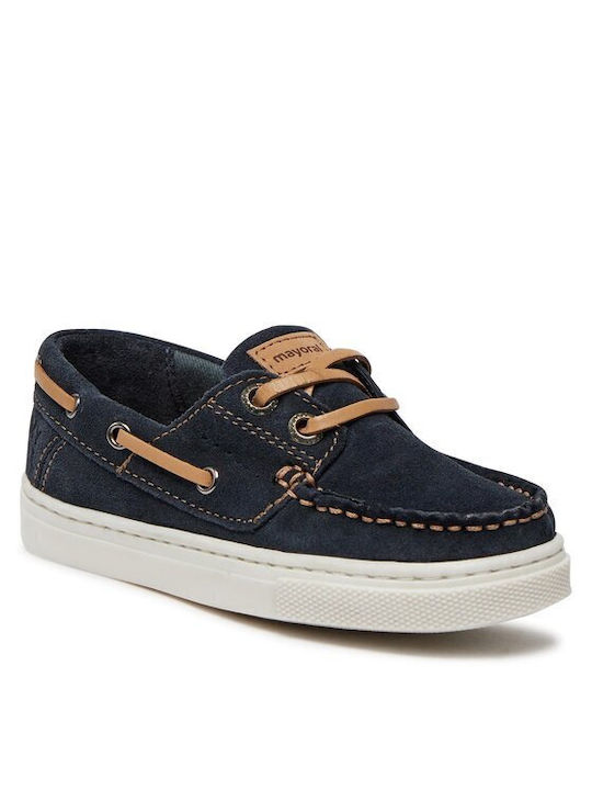 Mayoral Boys Leather Moccasins with Laces Navy Blue