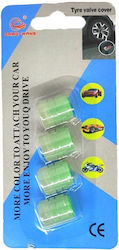 Car Valve Caps Green 4 Pieces