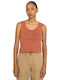 Element Women's Summer Crop Top Cotton Sleeveless Brown