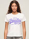 Superdry D2 Ovin Neon Vl Graphic Fitted Γυναικείο T-shirt Λευκό