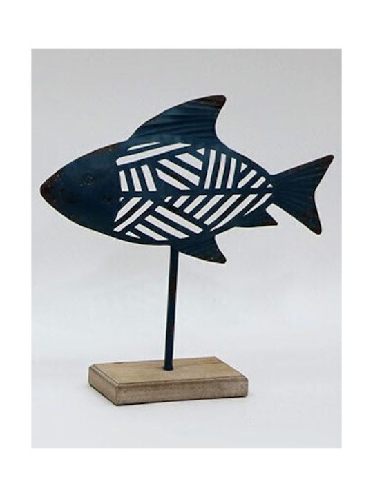 Metallic fish 36x36cm - Grey