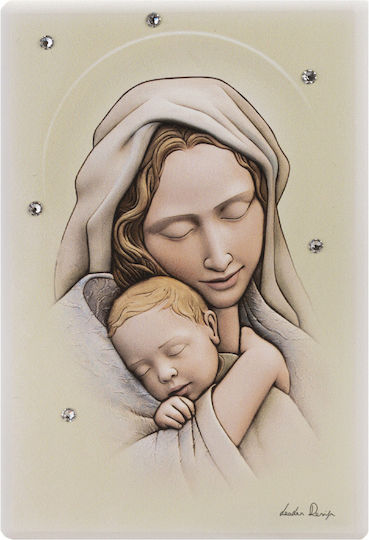 Tasoulis Jewellery Collection Saint Icon Virgin Mary Holding the Infant 9865-Le-08.1377