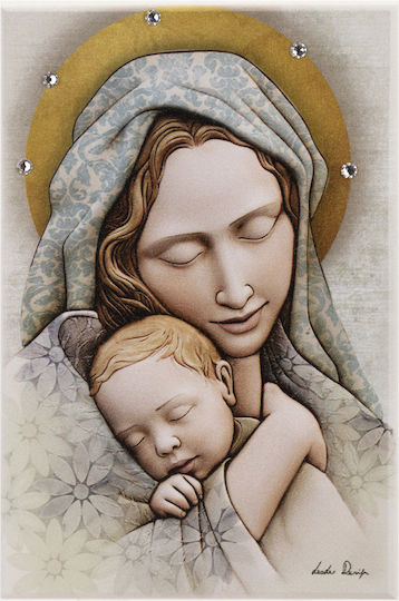 Tasoulis Jewellery Collection Saint Icon Virgin Mary Holding the Infant 9865-Le-08.13317