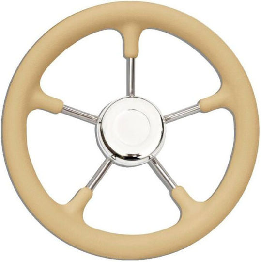 Τιμόνι Πολυουρεθάνης T9 Avorio - Inox Φ35cm