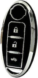 Car Key Cover Case made of with 3 Buttons for Nissan / Mercedes Benz in Black Color