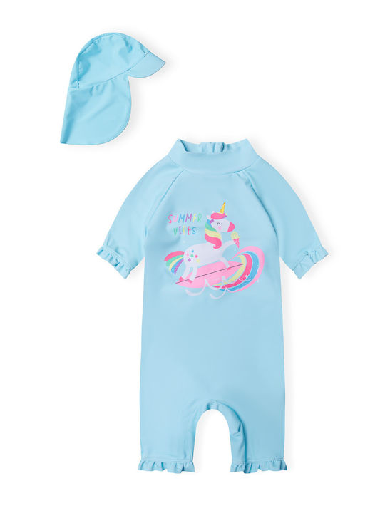 Minoti Kids Swimwear One-Piece Light Blue