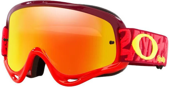 Oakley Oo7029 702975 O Frame Mx Troy Lee Design Painted Red Fire Iridium