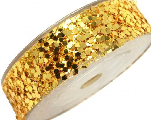 Weihnachtliche Farbband Glas Gold 1Stück