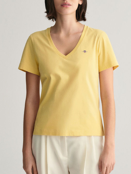 Gant Μπλουζα Κμ Reg Shield Ss V-neck T-shirt 3gw4200750-726 Yellow