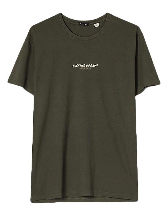 Kaotiko Mojave Elements Washed T-shirt Army Green Γυναικείο Boyfriend Fit - Ao086-01-g002-w