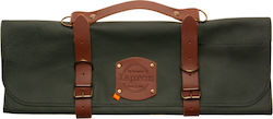 Leather Bag 10 Positions, For Knives, On Roll Bovine Dark Green 45/87 - Xapron