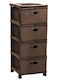 Viosarp Plastic Drawer Unit 4 Tiers Gray 43x36x90cm