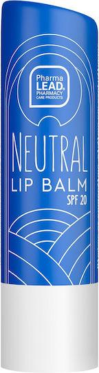 Pharmalead Neutral Lip Balm Spf20 Ενυδατικό Βάλσαμο Χειλιών Με Άρωμα Καρύδα 1 Τεμάχιο