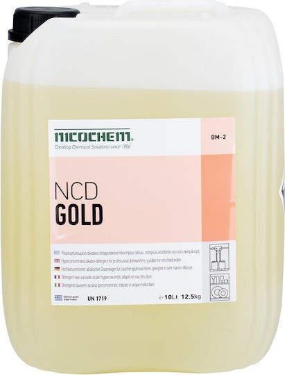 Super Concentrated Professional Dishwasher Liquid Up to Very Hard Water, 10lt, 12.5 Kgr Ncd Gold 10lt (12.5kgr)