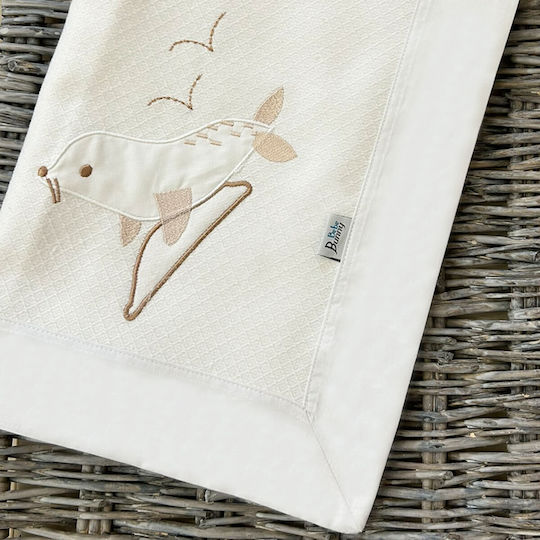 Bunny Bebe Swaddle Blanket White Alb 90x90εκ.