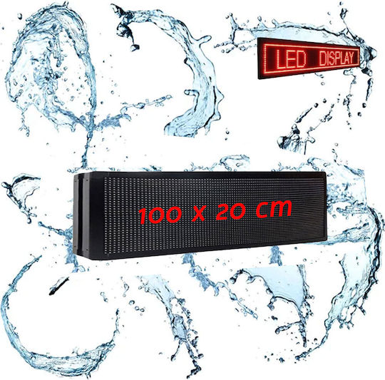 Factory Semn Wifi Semn LED rulant Cu o singură față Impermeabila 100x20cm Roșu