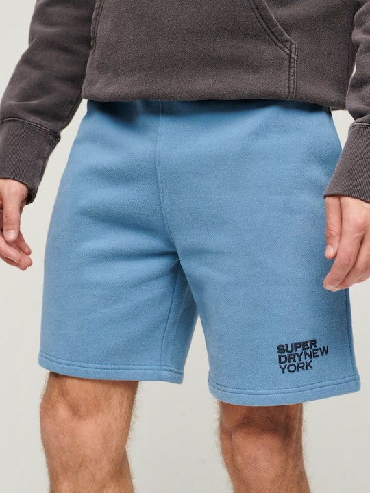 Superdry Șort Sportiv pentru Bărbați Washed Denim Blue