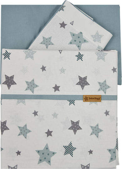 3-Piece Sheet Set Grey Stars 201-184 Bebe Stars