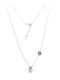PS Silver Halskette Hand Fatimé aus Silber mit Zirkon Blau