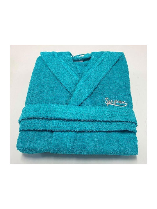 Kids bathrobe No6-8 Turquoise Hatzitex