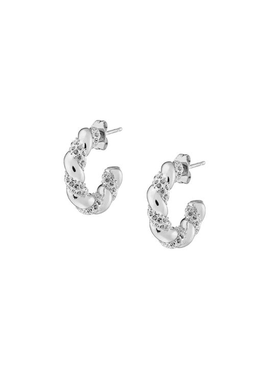 Oxzen Croissant Steel Croissant Earrings 20mm